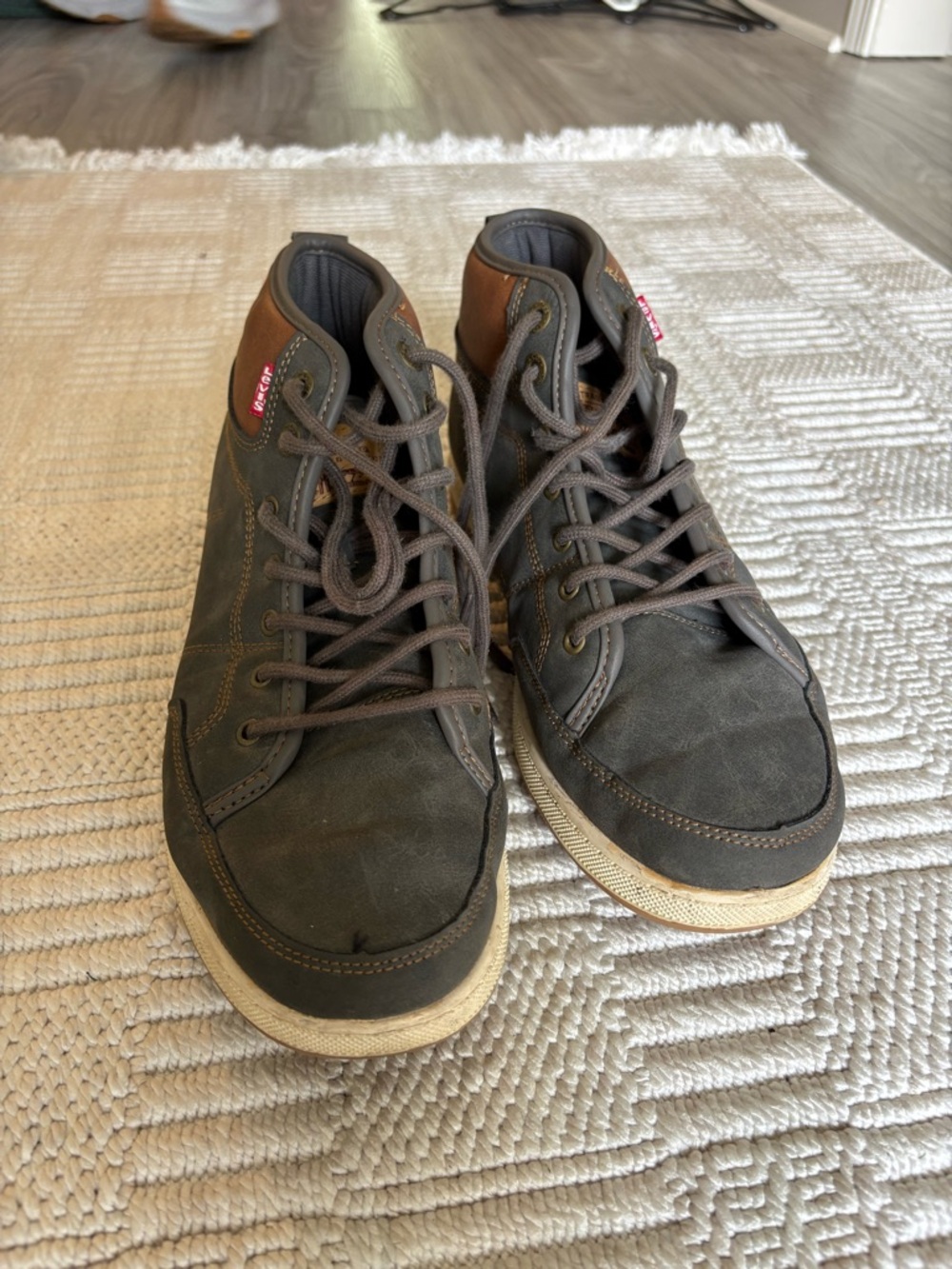 Levi's Dark Brown High-Top Sneakers with Tan Accents